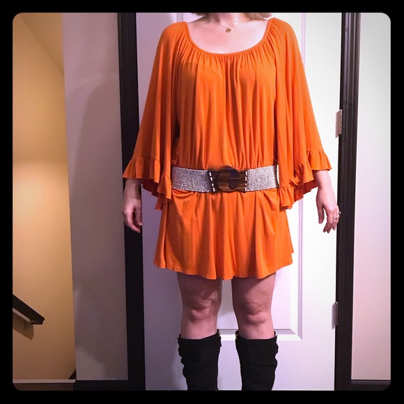 Cezanne • Orange Tunic Dress/Top and belt - Picture 3 of 8